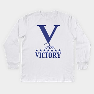WWII V for Victory Kids Long Sleeve T-Shirt